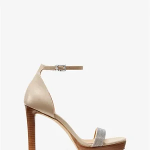 Giày sandal Michael Kors nữ cao gót 40S0MRHS1D-Margot Embellished Leather Platform Sandal  - light sand.