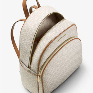 Balo Michael Kors hàng hiệu  size lớn Abbey Large Logo Backpack,  balo Michael Kors hàng hiệu size lớn, balo MK chính hãng unisex, balo MK chính hãng hàng hiệu màu trắng, balo MK du lịch, balo Michael Kors công sở đựng vừa laptop
