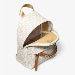 Balo Michael Kors hàng hiệu mini 30T0G04B0B-Slater Extra-Small Logo Convertible Backpack- VanillaArcon, baloMK mini hang hieu mau trang logo, balo michael kors chinh hang deo cheo, balo MK hang hieu mau trang danh cho nu, balo Michael Kors chinh hang