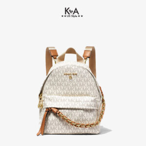 Balo Michael Kors hàng hiệu mini 30T0G04B0B-Slater Extra-Small Logo Convertible Backpack- VanillaArcon, baloMK mini hang hieu mau trang logo, balo michael kors chinh hang deo cheo, balo MK hang hieu mau trang danh cho nu, balo Michael Kors chinh hang