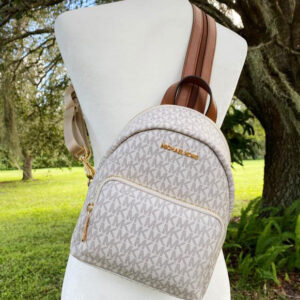 Balo Michael Kors Erin Small Vanilla Conv Backpack, balo Michael Kors chính hãng authentic, balo michael kors mini authentic size nhỏ màu trắng logo