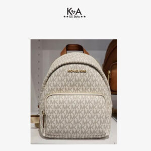 Balo Michael Kors nhỏ cho nữ 35T0GERB5B Erin Small Vanilla Conv Backpack, balo Michael Kors chính hãng authentic, balo michael kors mini authentic size nhỏ màu trắng logo