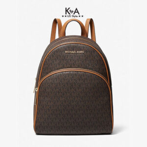 Ba lô Michael Kors nữ size trung màu nâu Abbey Medium Backpack Brown Logo