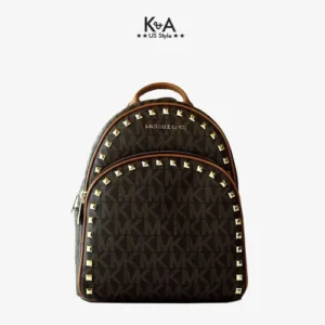 Balo Michael Kors cho nữ chính hãng USA Abbey Studded Brown backpack,  balo MK hàng hiệu chính hãng màu nâu, balo MK hàng hiệu du lịch, balo MK authentic màu nâu giành cho nữ, balo michael kors hàng hiệu size trung màu nâu, balo michael kors chính hãng cô