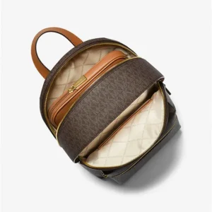 Balo Michael Kors 30S3GYDB6B Sally Medium 2-In-1 Logo and Faux Leather Backpack Brown