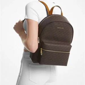 Balo Michael Kors 30S3GYDB6B Sally Medium 2-In-1 Logo and Faux Leather Backpack Brown