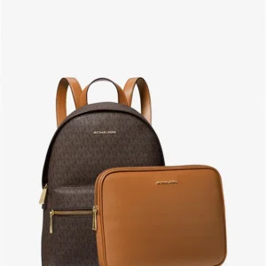 Balo Michael Kors 30S3GYDB6B Sally Medium 2-In-1 Logo and Faux Leather Backpack Brown