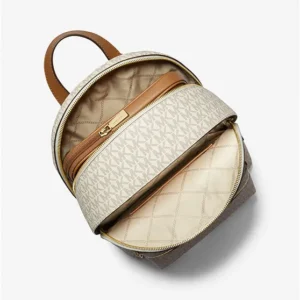 Balo Michael Kors 30S3GYDB6B Sally Medium 2-In-1 Logo and Faux Leather Backpack Vanilla