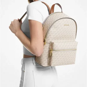 Balo Michael Kors 30S3GYDB6B Sally Medium 2-In-1 Logo and Faux Leather Backpack Vanilla