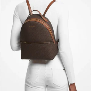 Balo Michael Kors Nữ Size Medium 35F3G6HB6B Valerie Brown Logo Backpack