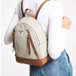 Balo Michael Kors Nữ Size Medium 30H1GBNB2B Brooklyn Vanilla logo Backpack