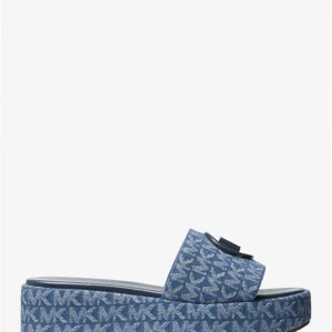 Dép Michael Kors Màu Xanh 40S1SDFS1Y Sadler Wedge Denim