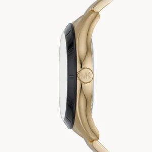 Đồng hồ MIchael nam MK8816 Oversized Layton Gold Tone Watch 44mm Black Gold