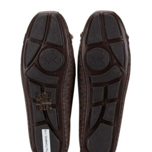 Giày búp bê Michael Kors nữ size 37 màu nâu logo 49T8FUFR1B FULTON MOC PYRAMIC MK SIG MD BROWN