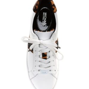 Giày sneaker Michael Kors Authentic USA cho nữ 43F0IRFP7L IRVING STRIPE LACE UP LEATHER. Size 5 ~ 35