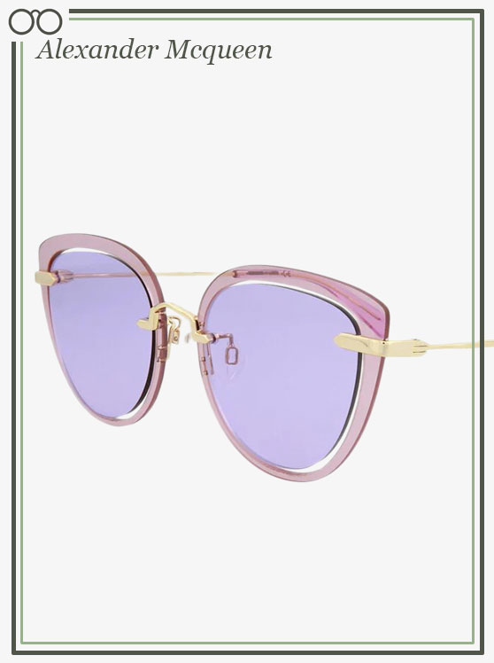 Mắt Kính Alexander Mcqueen MQ0284S 003 Gold Violet