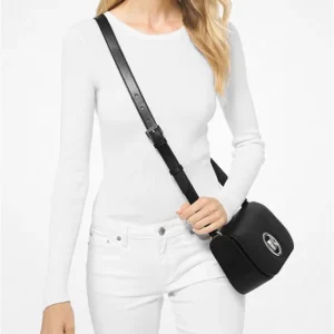 Túi Michael Kors đeo chéo 30T0S1MM1L Samira Small Pebbled Leather Messenger Bag Black