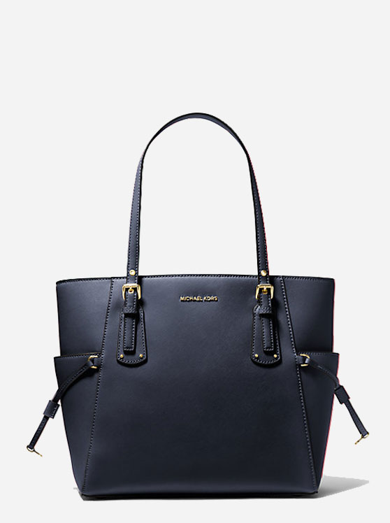 Túi Michael Kors Công Sở 30H1GV6T4T Voyager Ew Tote Leather Navy Large Bag