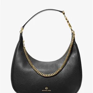 Túi Xách Michael Kors Đeo Vai Màu Đen Piper Large Pebbled Leather Shoulder Bag