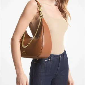 Túi Xách Michael Kors Đeo Vai Màu Nâu Piper Large Pebbled Leather Shoulder Bag