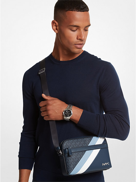 Túi Nam Michael Kors Đeo Chéo Cooper Logo and Striped Crossbody Bag