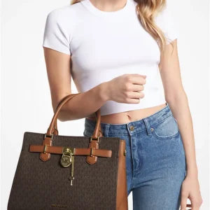 Túi Michael Kors Công Sở Size Lớn 35F1GHMS1B Hamilton Large Satchel Brown