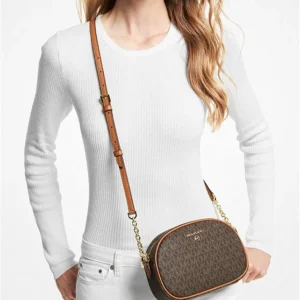 Túi Xách Michael Kors Màu Nâu Đeo Chéo 32F2GT9C0B Jet Set Charm Small Oval Crossbody bag Brown