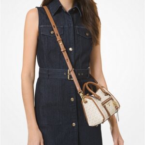 Túi xách Michael Kors mini đeo chéo 32T0GCCC1B-Carine Extra-Small Logo Crossbody Bag-vanilla