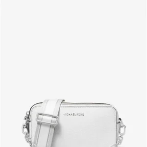 Túi xách Michael Kors Màu Trắng Đeo Chéo Jet Set Sm Dbl Zp Camra Chn Xbody Leather Bag