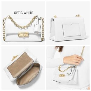 Túi xách Michael Kors hàng hiệu nữ Cece Mini Optic White Xs Chain Xbody Bag, túi xách Michael Kors hàng hiệu nữ, túi xách Mk mini màu trắng, túi xách MK đeo chéo màu trắng, giỏ xách Michael Kors mini đeo chéo