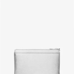 Ví Michael Kors Câm Tay Nữ Large Metallic Pebbled Leather Wristlet