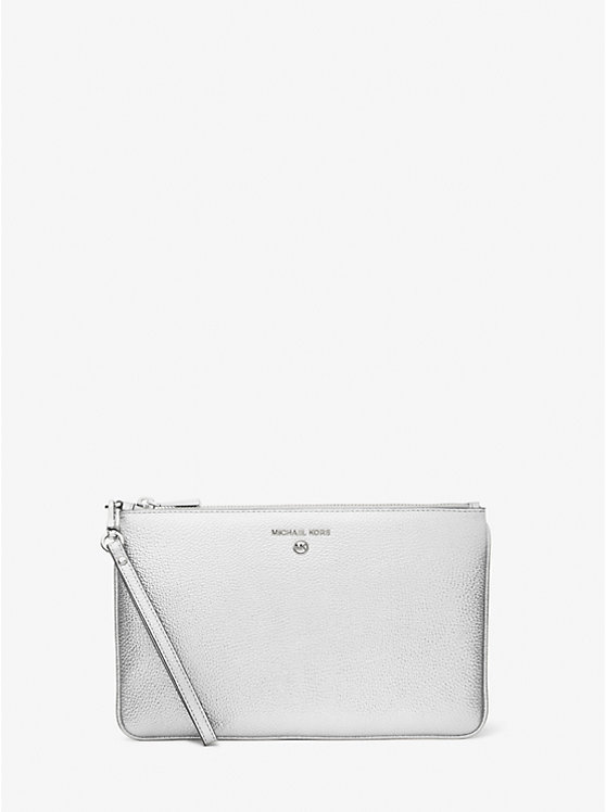 Ví Michael Kors Câm Tay Nữ Large Metallic Pebbled Leather Wristlet