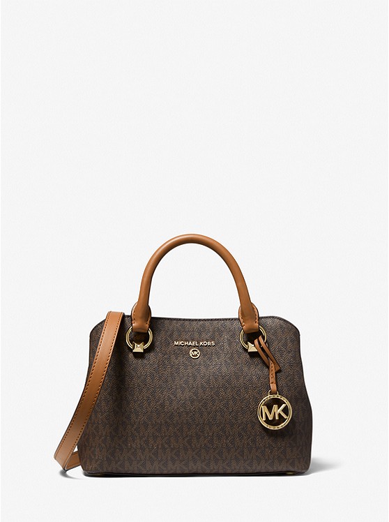 Túi Michael Kors đeo chéo size trung màu nâu logo 30S2G7ES1B Edith Crossbody Brow Satchel