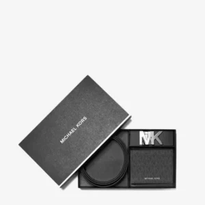 Set dây Nịt Và Ví Nam Michael Kors 36U1LGFY7B Gift Belt Billfold Wallet Black