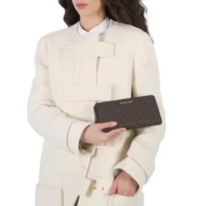 Ví Michael Kors Cầm Tay Màu Nâu Large Logo Continental Wallet