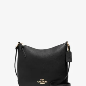 Túi Xách Coach Màu Đen Đeo Chéo C1648 Pebbed Leather Ellie File Black