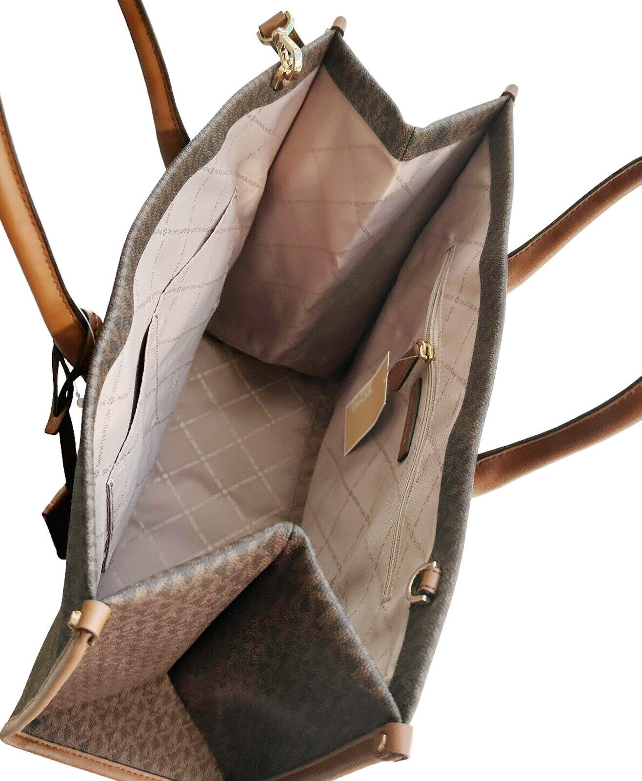 Túi Xách Michael Kors Mirella Medium EW Tote Brown Leather Satchel Shoulder Bag