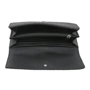 Bóp cầm tay hàng hiệu Michael Kors Fulton Flap Continental Wallet Black Logo, ví MK cầm tay hàng hiệu giành cho nữ, ví MK chính hãng màu đen, Ví MK hàng hiệu size lớn, bóp Michael Kors giành cho nữ màu đen, bóp MK hàng hiệu authentic giành cho nữ