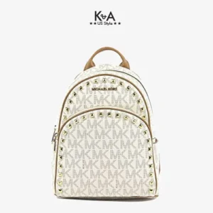 Ba lô Michael Kors cho nữ chính hãng Abbey Studded Vanilla Backpack, balo MK hàng hiệu chính hãng giành cho nữ, balo MK authentic màu trắng, balo michael kors size trung , balo michael kors chính hãng authentic, balo MK chính hãng màu trắng giành cho nữ
