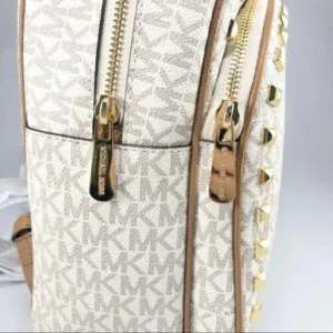 Ba lô Michael Kors cho nữ chính hãng Abbey Studded Vanilla Backpack, balo MK hàng hiệu chính hãng giành cho nữ, balo MK authentic màu trắng, balo michael kors size trung , balo michael kors chính hãng authentic, balo MK chính hãng màu trắng giành cho nữ