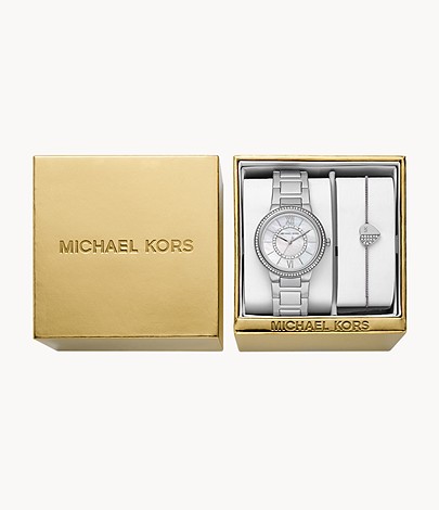 MK1033 Stainless Steel Watch and Bracelet Gift Set
