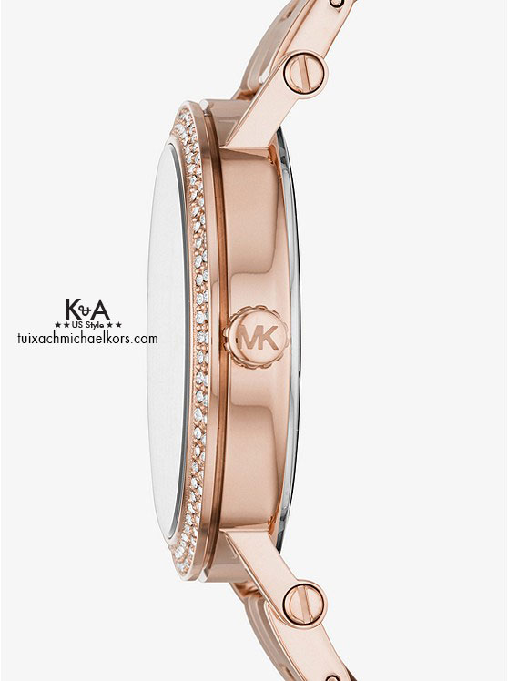Đồng hồ Michael Kors nữ loại to Norie Pave Rose Gold Tone Watch