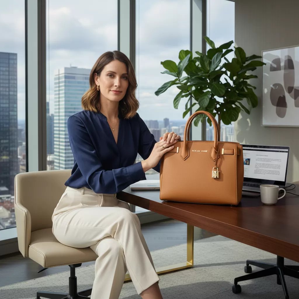 gemini_image_1770821426 Túi xách Michael Kors mang lại vẻ đẹp chuyên nghiệp và thanh lịch cho quý cô công sở