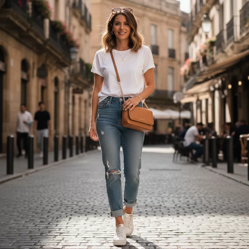 gemini_image_1770824334-1 Sự kết hợp giữa túi Michael Kors và trang phục casual tạo nên phong cách dạo phố ấn tượng