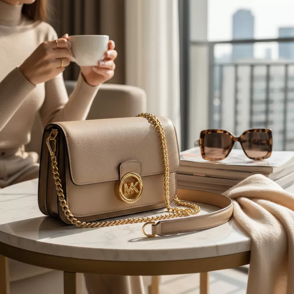 Túi Michael Kors đeo chéo màu trung tính là phụ kiện hoàn hảo cho mọi trang phục và hoàn cảnh