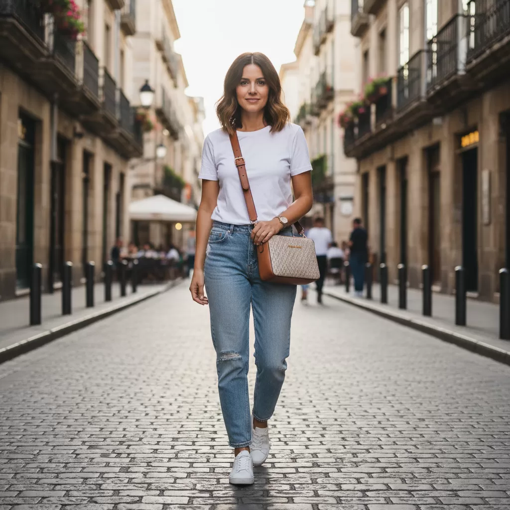 gemini_image_1770826787 Phong cách năng động và trẻ trung khi kết hợp túi Michael Kors với quần jeans