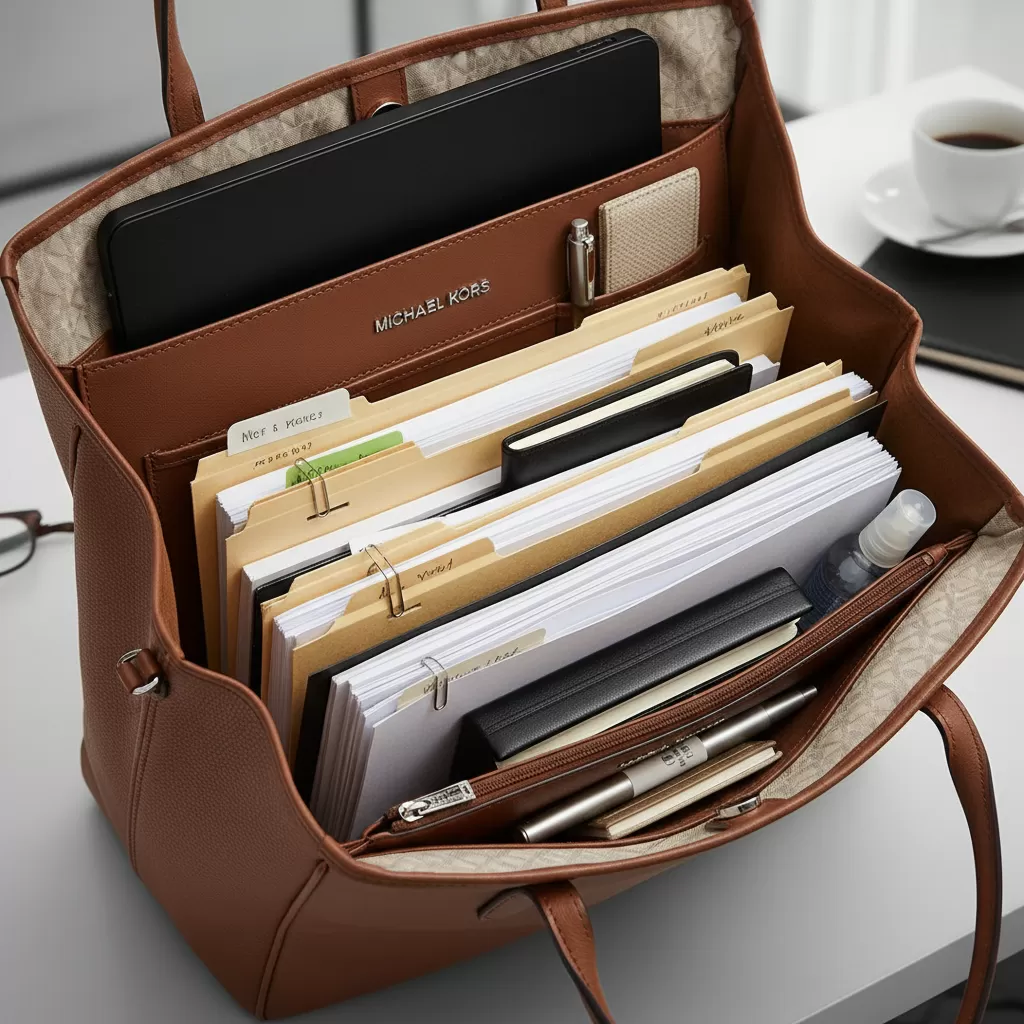 Không gian chứa đồ rộng rãi và khoa học của dòng túi tote Michael Kors