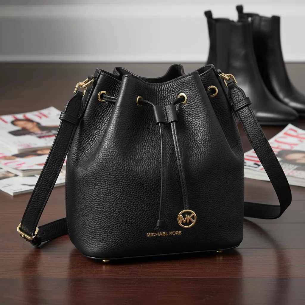 Michael Kors Devon Bucket Bag với thiết kế thuôn gọn giúp tôn dáng hiệu quả