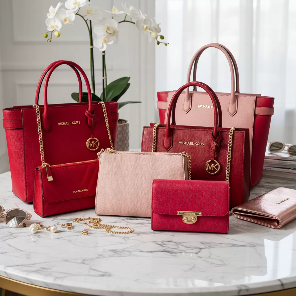 Túi Michael Kors màu đỏ và hồng là những phụ kiện giúp nâng tầm phong cách thời trang
