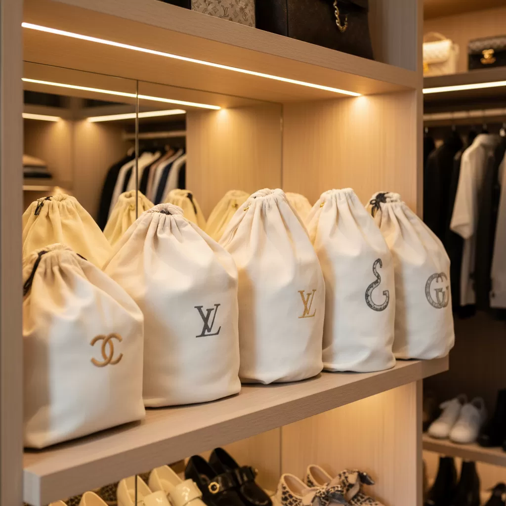 gemini_image_1770833148 Lưu trữ túi trong túi vải chuyên dụng giúp bảo vệ bề mặt da tốt hơn